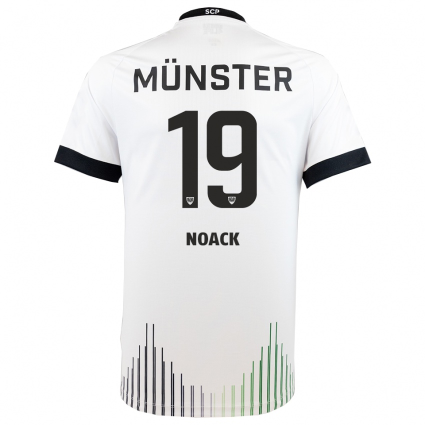 גברים פין נואק #19 לבן שחור הרחק ג'רזי 2025/26 חולצה קצרה