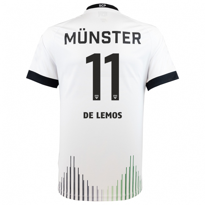 גברים עמנואל די למוס #11 לבן שחור הרחק ג'רזי 2025/26 חולצה קצרה