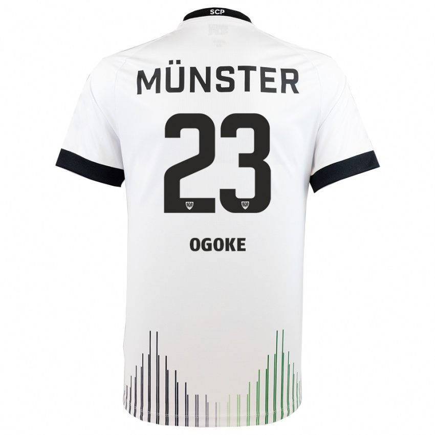 גברים דזמונד אוגוקה #23 לבן שחור הרחק ג'רזי 2025/26 חולצה קצרה