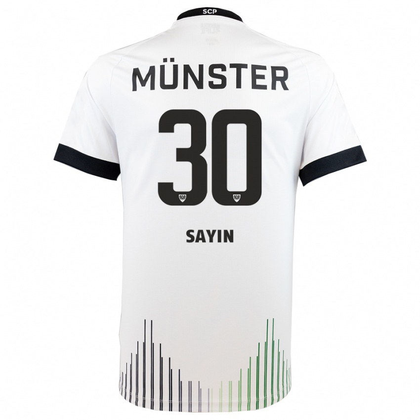 גברים Melih Sayin #30 לבן שחור הרחק ג'רזי 2025/26 חולצה קצרה