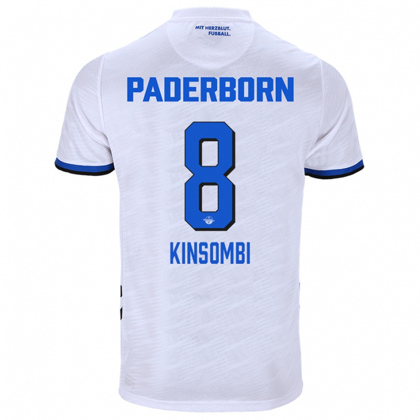 גברים David Kinsombi #8 לבן כחול הרחק ג'רזי 2025/26 חולצה קצרה