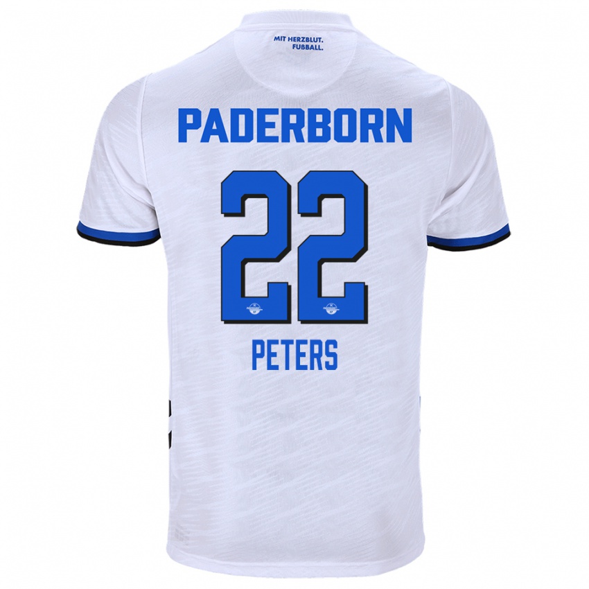 גברים Jan Peters #22 לבן כחול הרחק ג'רזי 2025/26 חולצה קצרה