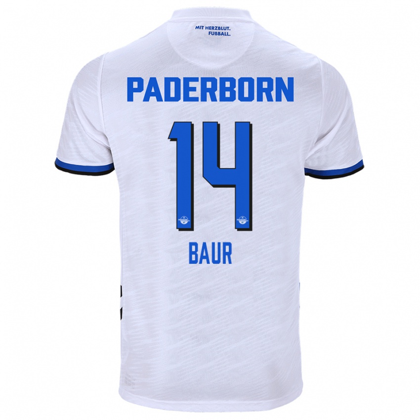 גברים מיקה באוור #14 לבן כחול הרחק ג'רזי 2025/26 חולצה קצרה