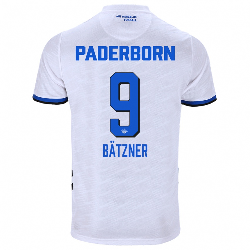 גברים Nick Bätzner #9 לבן כחול הרחק ג'רזי 2025/26 חולצה קצרה