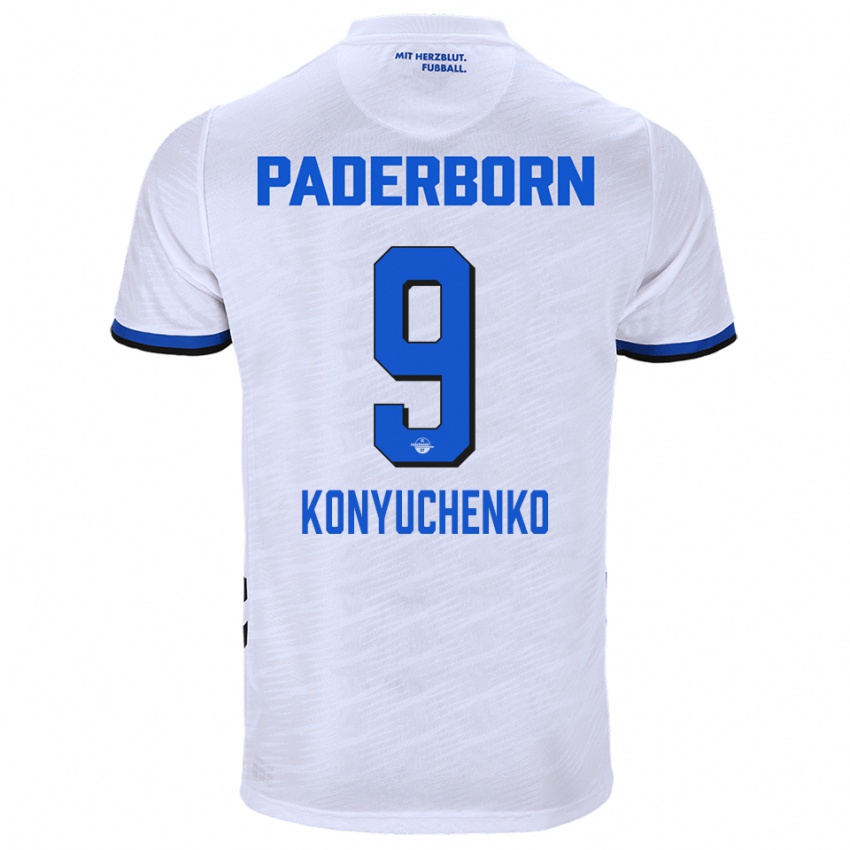 גברים Yehor Konyuchenko #9 לבן כחול הרחק ג'רזי 2025/26 חולצה קצרה
