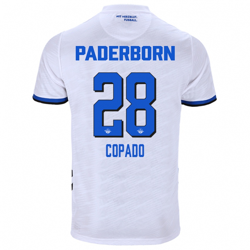גברים לוקס קופאדו #28 לבן כחול הרחק ג'רזי 2025/26 חולצה קצרה