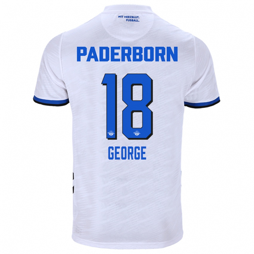 גברים Kayonte Kaheim Karim George #18 לבן כחול הרחק ג'רזי 2025/26 חולצה קצרה