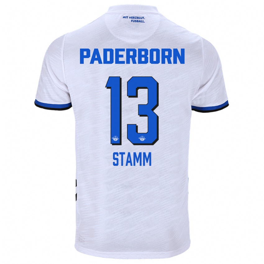 גברים David Stamm #13 לבן כחול הרחק ג'רזי 2025/26 חולצה קצרה