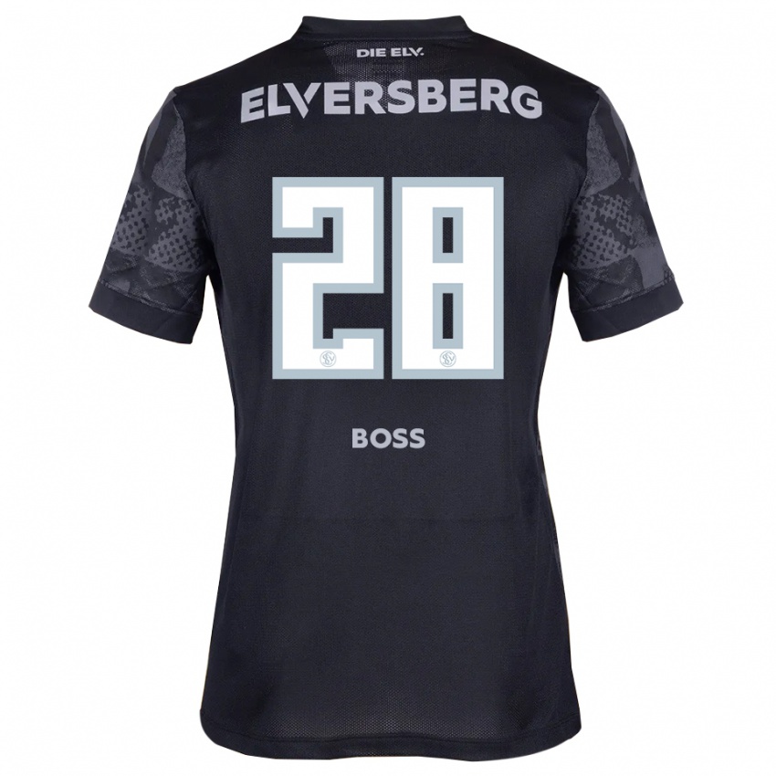 גברים Tim Boss #28 שחור אפור הרחק ג'רזי 2025/26 חולצה קצרה