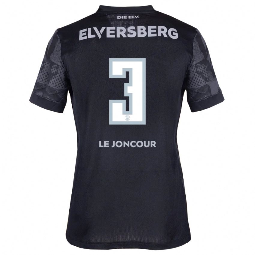 גברים פלוריאן לה ז׳ונקור #3 שחור אפור הרחק ג'רזי 2025/26 חולצה קצרה