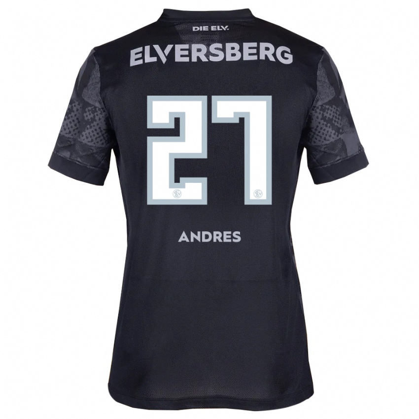 גברים אליסה אנדרס #27 שחור אפור הרחק ג'רזי 2025/26 חולצה קצרה