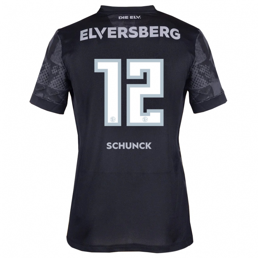 גברים יאן שונק #12 שחור אפור הרחק ג'רזי 2025/26 חולצה קצרה