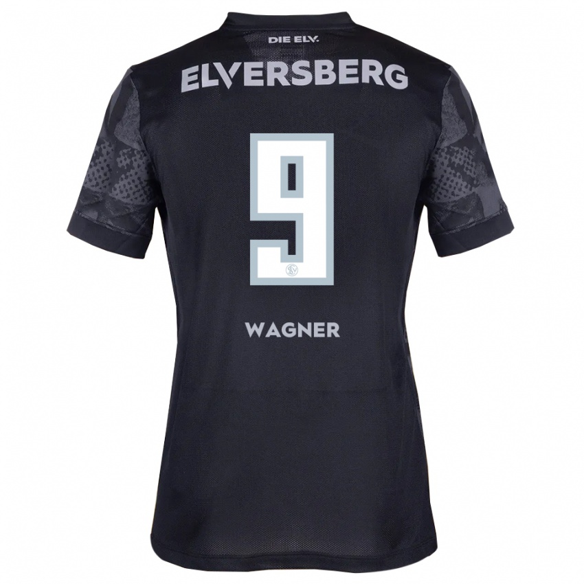 גברים Anna Wagner #9 שחור אפור הרחק ג'רזי 2025/26 חולצה קצרה