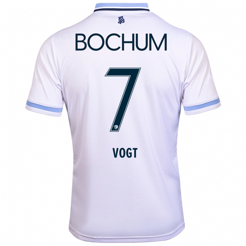 גברים קווין פוגט #7 לבן תכלת הרחק ג'רזי 2025/26 חולצה קצרה