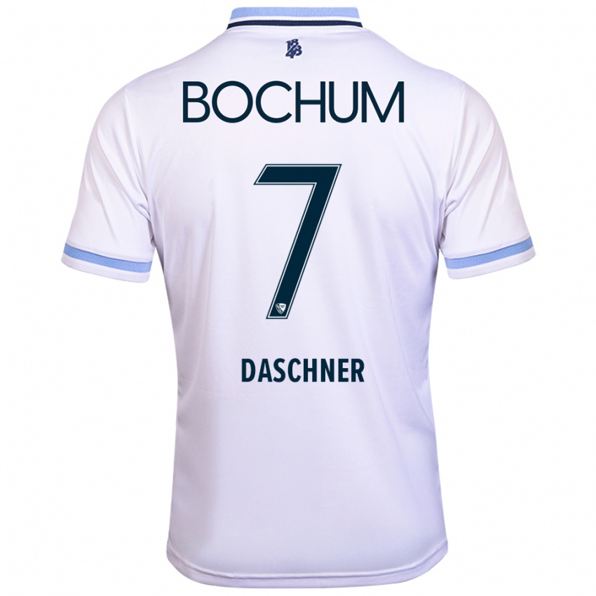 גברים לוקאס דאשנר #7 לבן תכלת הרחק ג'רזי 2025/26 חולצה קצרה