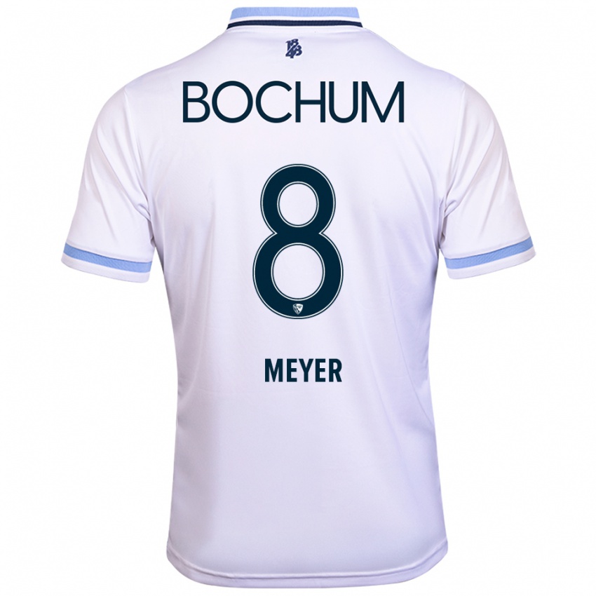 גברים Tom Meyer #8 לבן תכלת הרחק ג'רזי 2025/26 חולצה קצרה