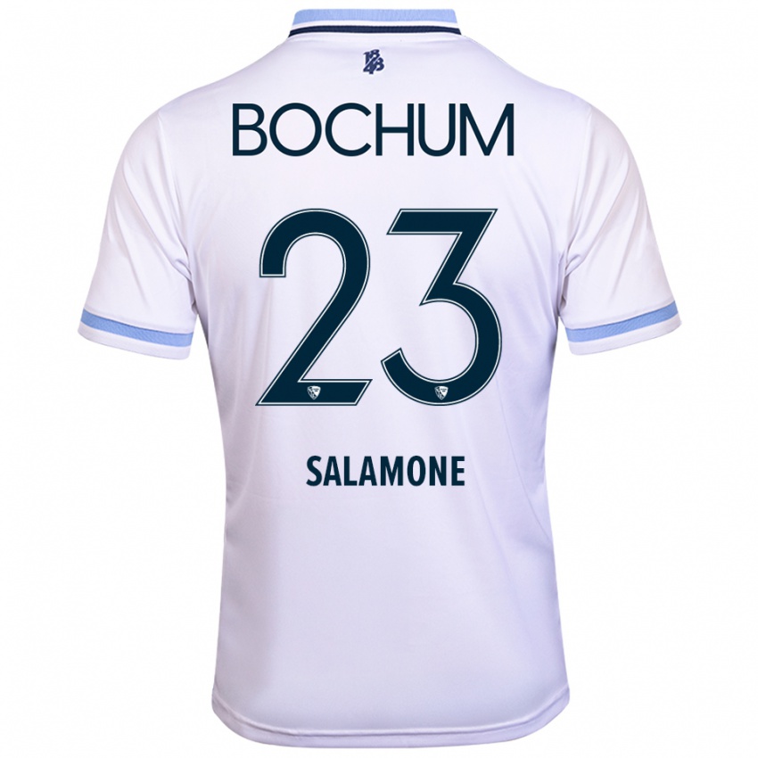 גברים Elia-Giona Salamone #23 לבן תכלת הרחק ג'רזי 2025/26 חולצה קצרה