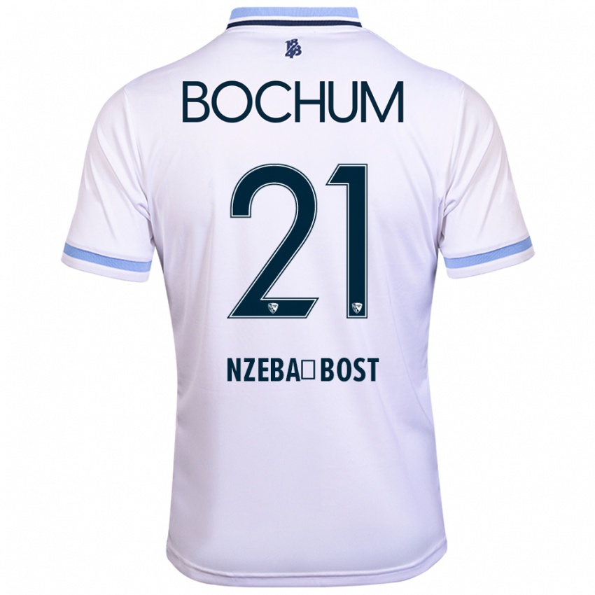 גברים Jan Nzeba-Bost #21 לבן תכלת הרחק ג'רזי 2025/26 חולצה קצרה