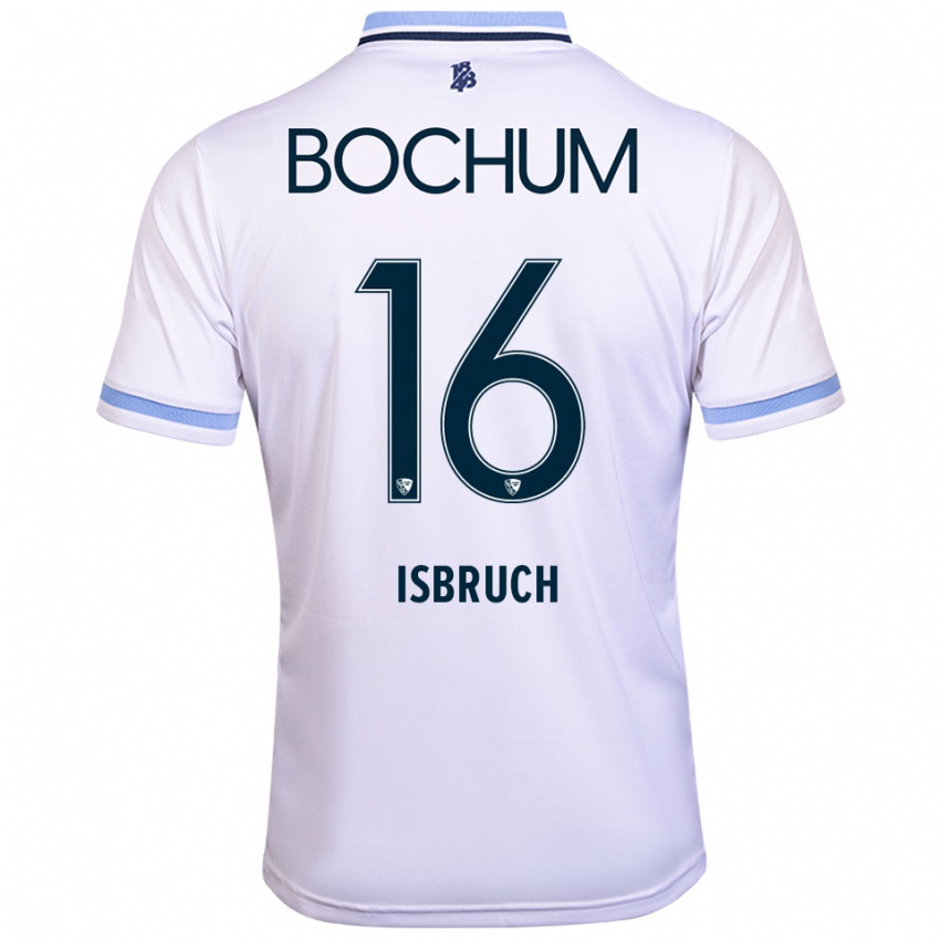 גברים L. Isbruch #16 לבן תכלת הרחק ג'רזי 2025/26 חולצה קצרה