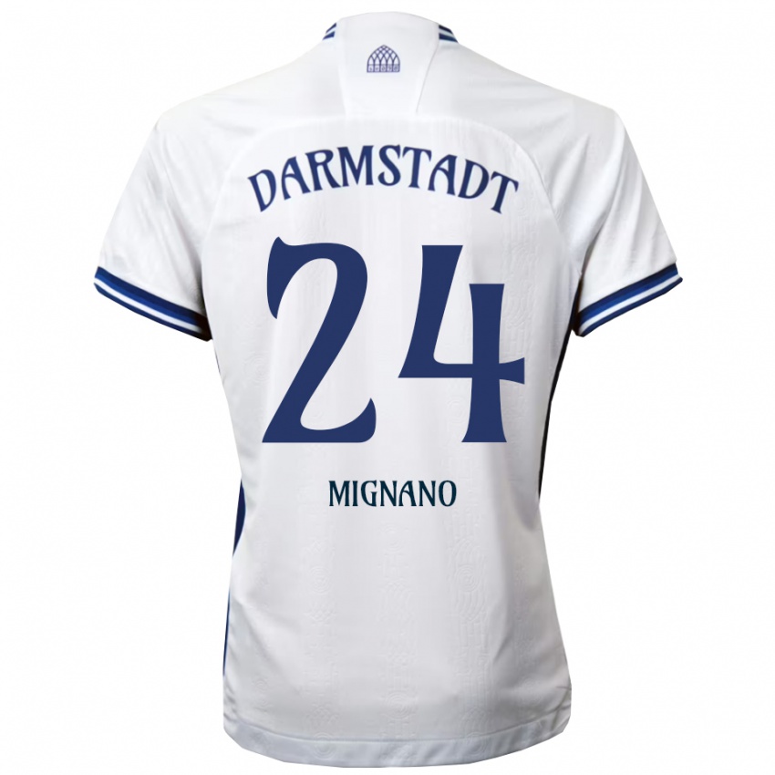 גברים לואיג׳י מיגנאנו #24 לבן כחול הרחק ג'רזי 2025/26 חולצה קצרה
