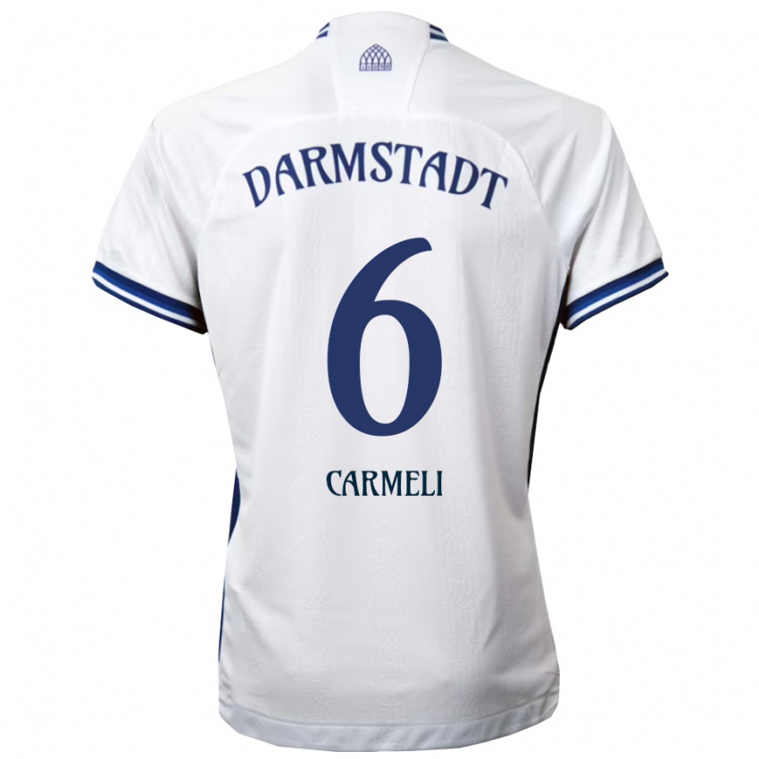 גברים Liad Carmeli #6 לבן כחול הרחק ג'רזי 2025/26 חולצה קצרה