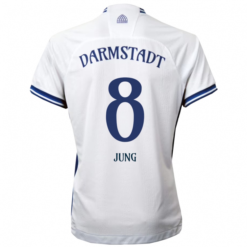 גברים Lennon Jung #8 לבן כחול הרחק ג'רזי 2025/26 חולצה קצרה