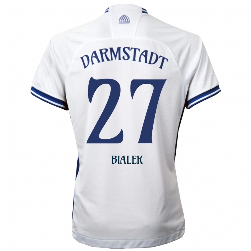 גברים ברטוש ביאלק #27 לבן כחול הרחק ג'רזי 2025/26 חולצה קצרה