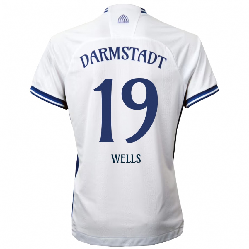 גברים Finnley Wells #19 לבן כחול הרחק ג'רזי 2025/26 חולצה קצרה