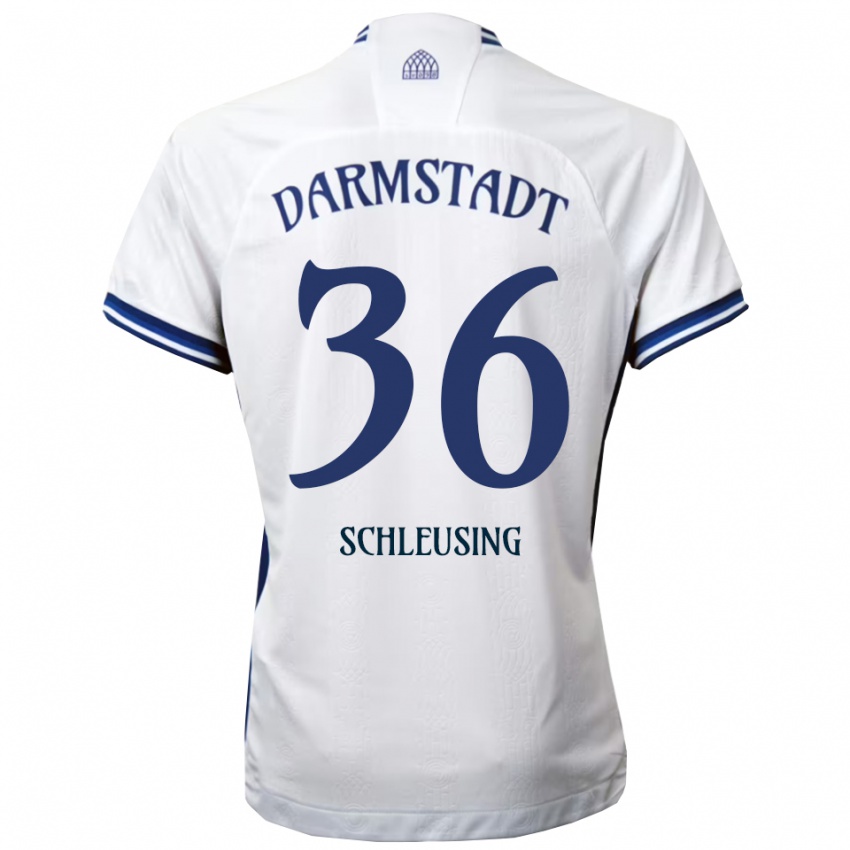 גברים Lenox Schleusing #36 לבן כחול הרחק ג'רזי 2025/26 חולצה קצרה