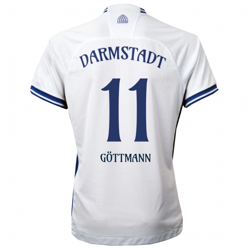גברים Levin Göttmann #11 לבן כחול הרחק ג'רזי 2025/26 חולצה קצרה
