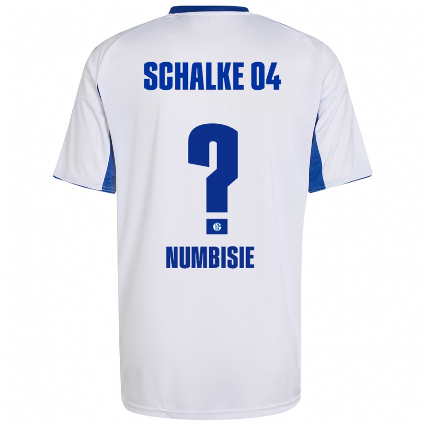 גברים Bruno Numbisie #0 לבן כחול הרחק ג'רזי 2025/26 חולצה קצרה