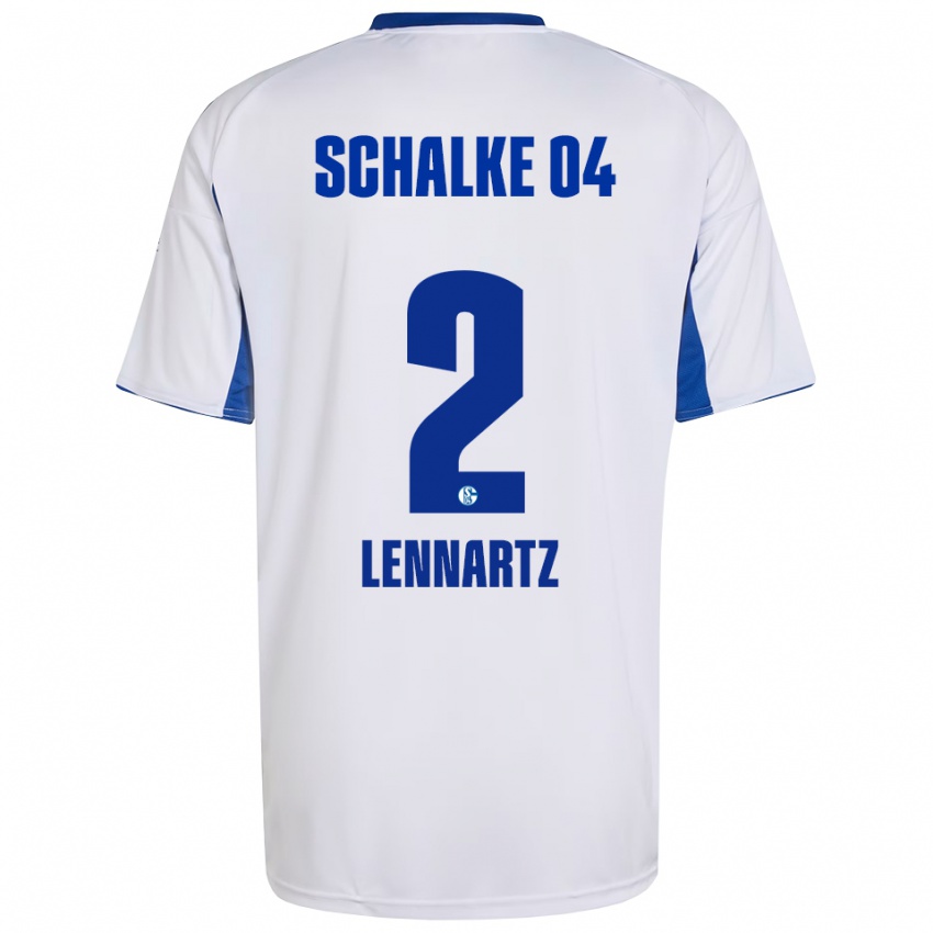 גברים Max Lennartz #2 לבן כחול הרחק ג'רזי 2025/26 חולצה קצרה