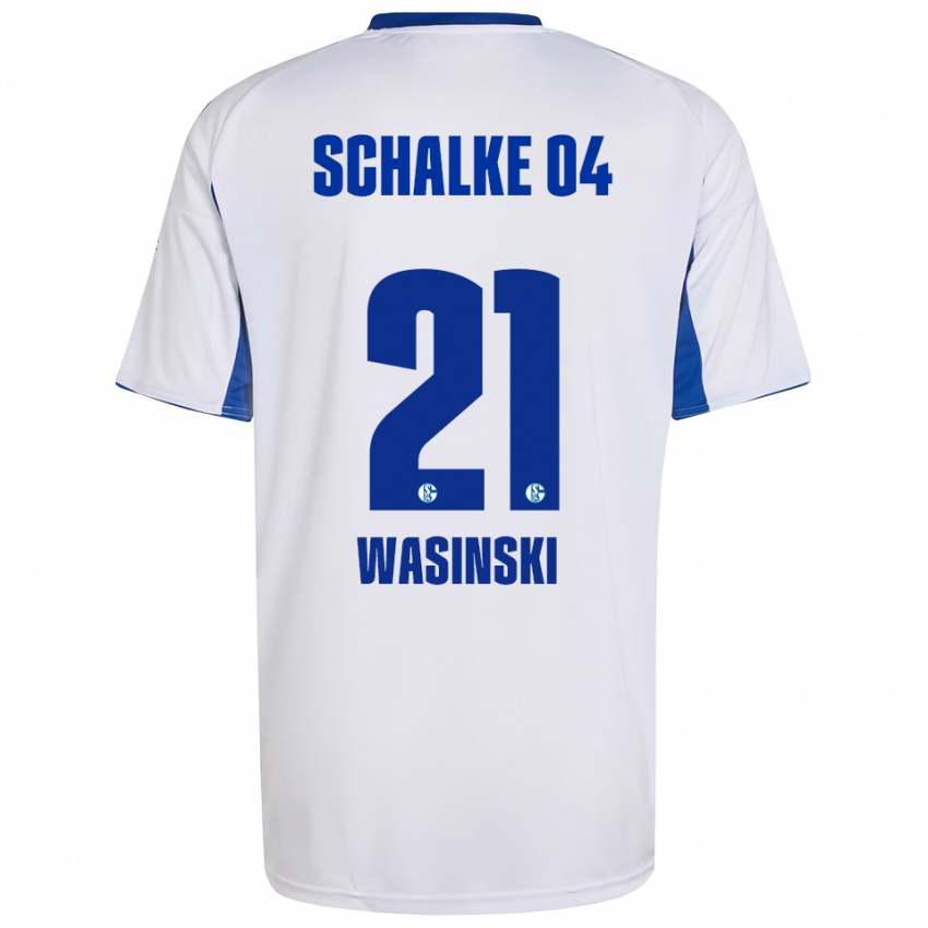 גברים מרטין ווסינסקי #21 לבן כחול הרחק ג'רזי 2025/26 חולצה קצרה