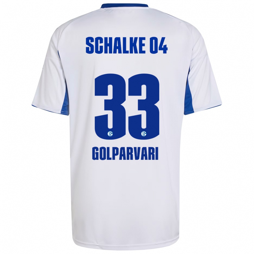 גברים Tara Golparvari #33 לבן כחול הרחק ג'רזי 2025/26 חולצה קצרה