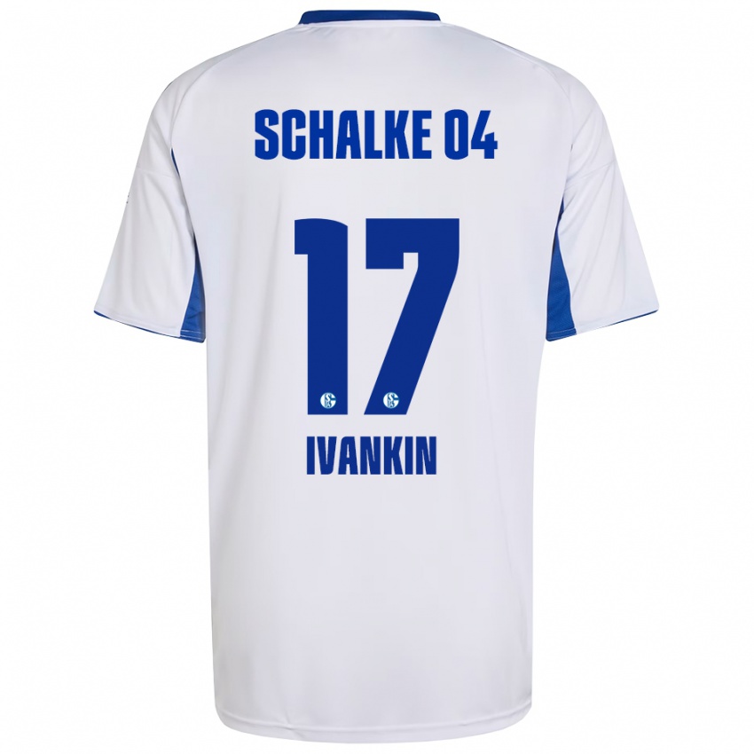 גברים אלכסנדר איוונקין #17 לבן כחול הרחק ג'רזי 2025/26 חולצה קצרה