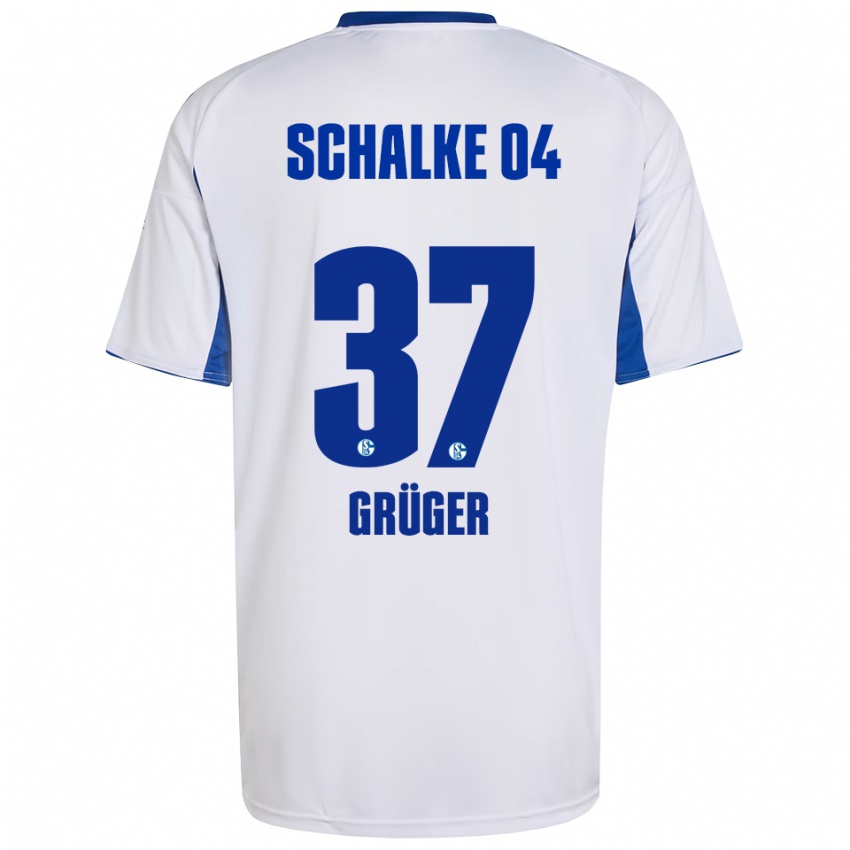 גברים מקס גריגר #37 לבן כחול הרחק ג'רזי 2025/26 חולצה קצרה