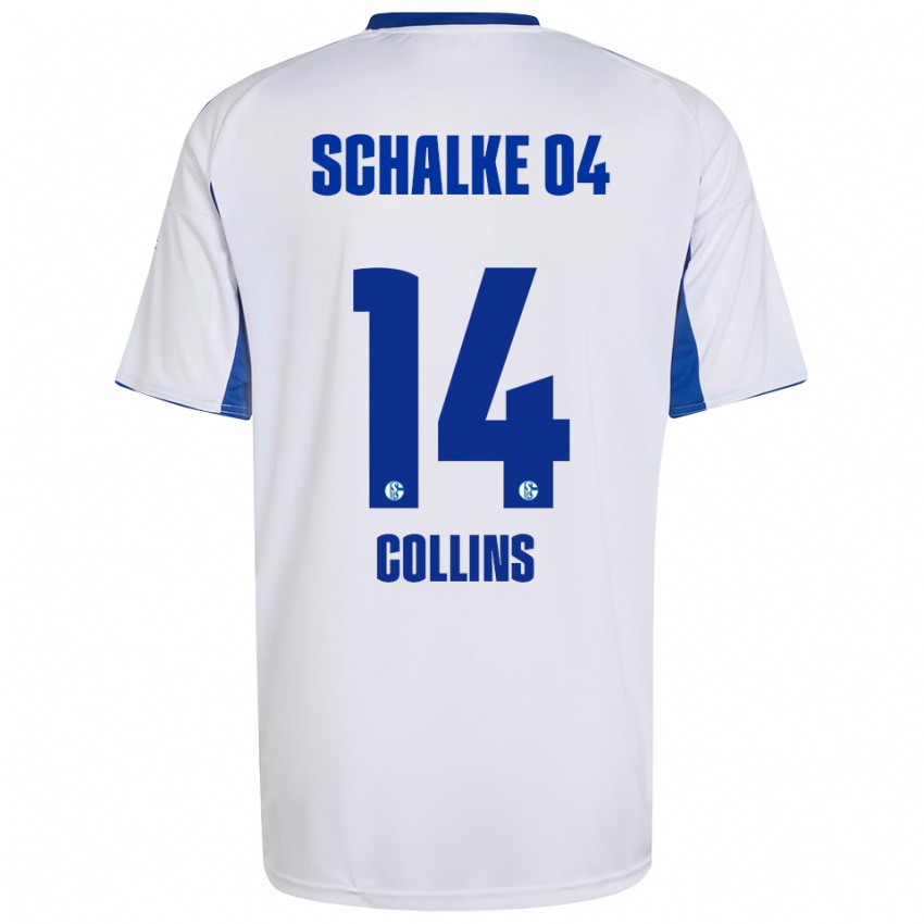 גברים Brody Collins #14 לבן כחול הרחק ג'רזי 2025/26 חולצה קצרה