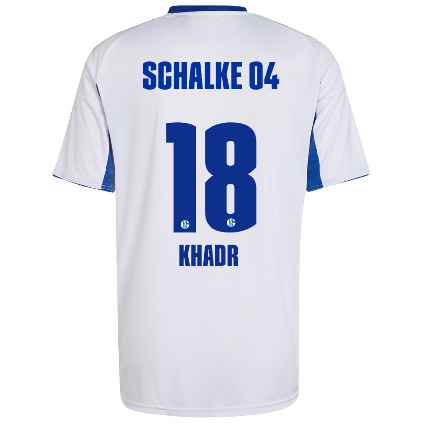 גברים מיקה כארים חאדר #18 לבן כחול הרחק ג'רזי 2025/26 חולצה קצרה