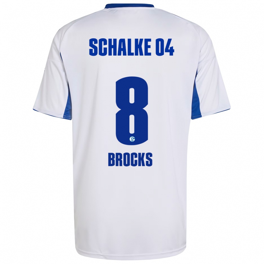 גברים Mika Brocks #8 לבן כחול הרחק ג'רזי 2025/26 חולצה קצרה
