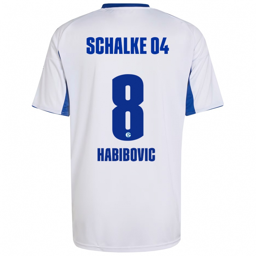 גברים אדינה חביבוביץ' #8 לבן כחול הרחק ג'רזי 2025/26 חולצה קצרה