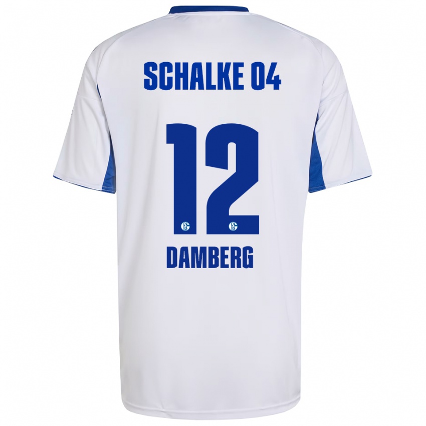 גברים Niclas Damberg #12 לבן כחול הרחק ג'רזי 2025/26 חולצה קצרה