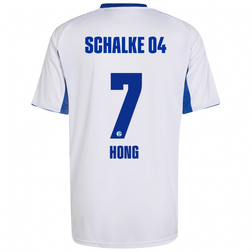 גברים סאוקג'ו הונג #7 לבן כחול הרחק ג'רזי 2025/26 חולצה קצרה