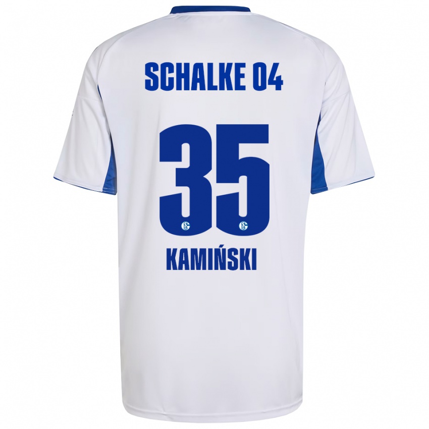 גברים מארסין קמינסקי #35 לבן כחול הרחק ג'רזי 2025/26 חולצה קצרה