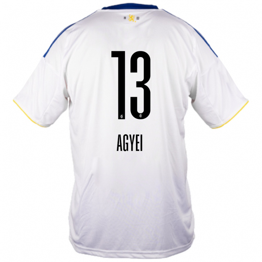 גברים Chelsea Agyei #13 לבן כחול צהוב הרחק ג'רזי 2025/26 חולצה קצרה