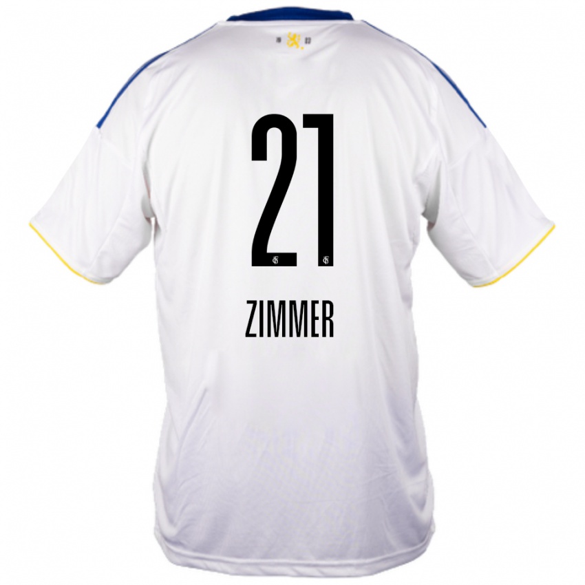 גברים Marvin Zimmer #21 לבן כחול צהוב הרחק ג'רזי 2025/26 חולצה קצרה