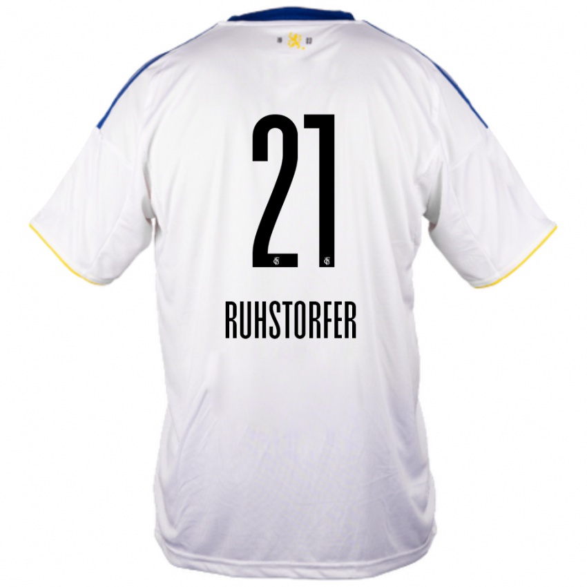 גברים Kimberly Ruhstorfer #21 לבן כחול צהוב הרחק ג'רזי 2025/26 חולצה קצרה