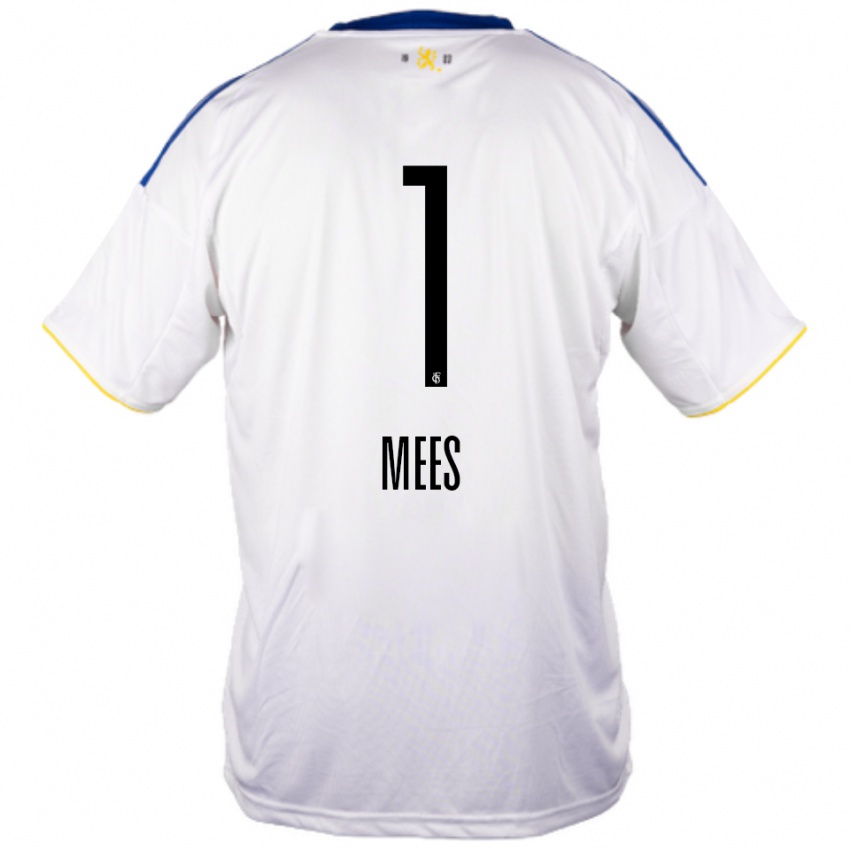 גברים Alexander Mees #1 לבן כחול צהוב הרחק ג'רזי 2025/26 חולצה קצרה