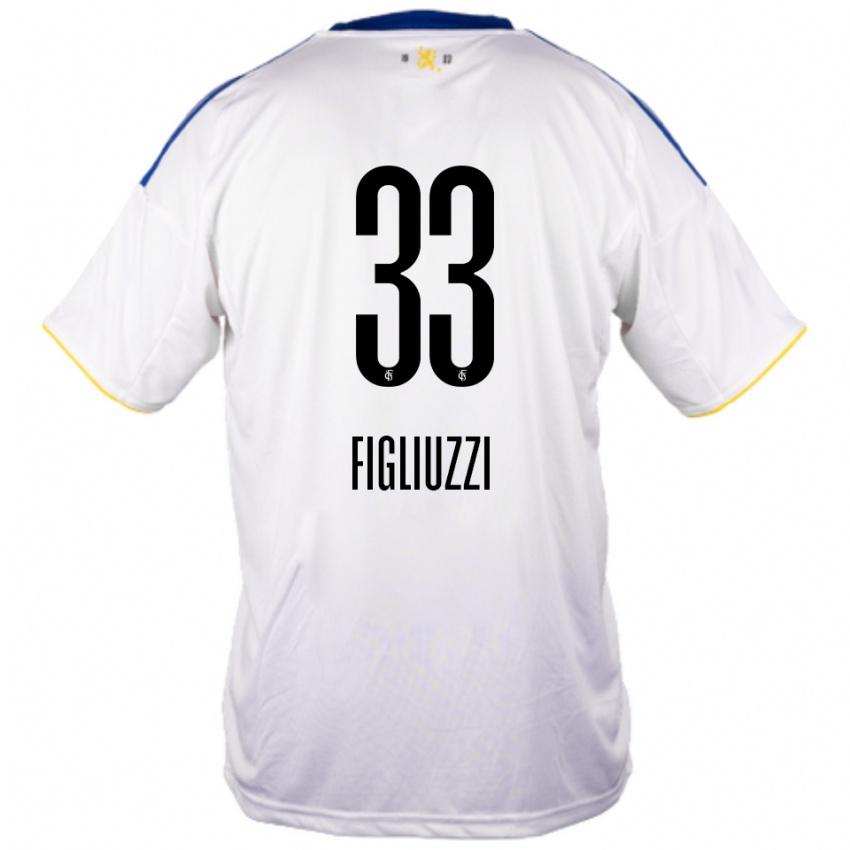 גברים סילבנו רפאלה פיליוצי #33 לבן כחול צהוב הרחק ג'רזי 2025/26 חולצה קצרה