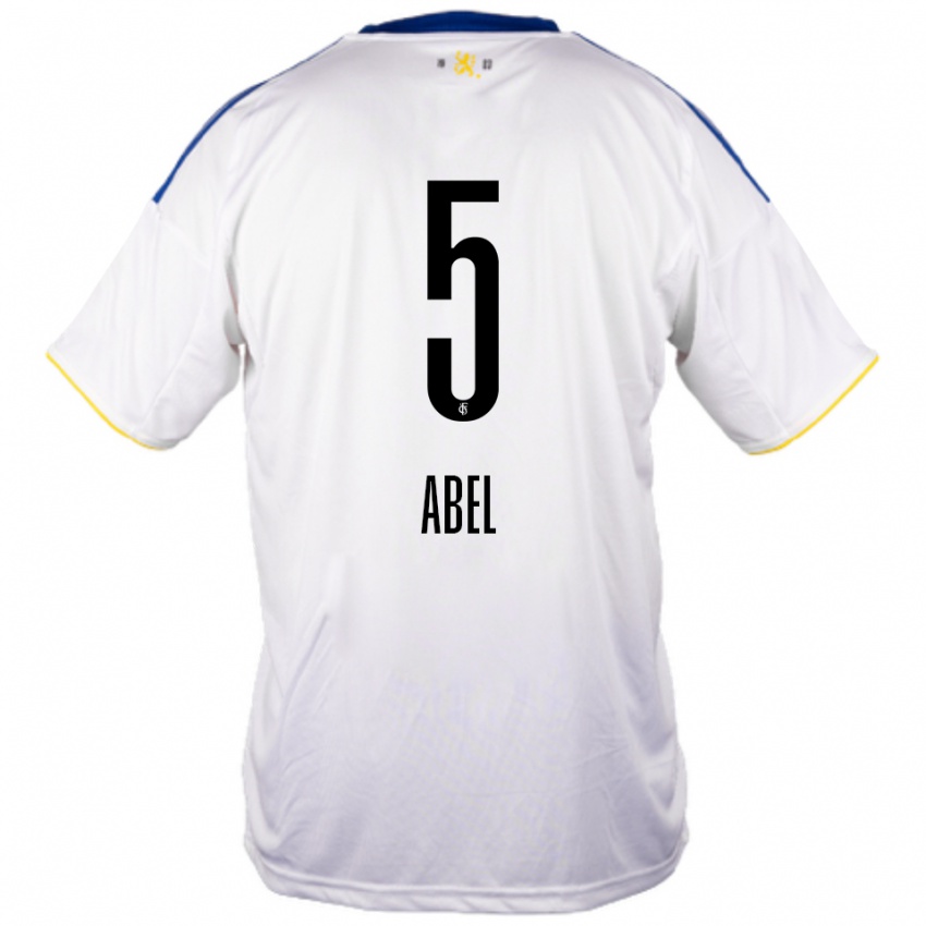 גברים אנדריס אבל #5 לבן כחול צהוב הרחק ג'רזי 2025/26 חולצה קצרה
