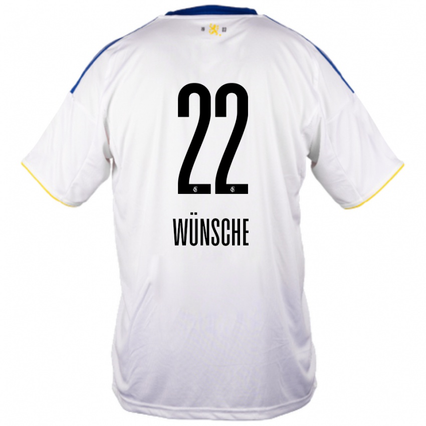 גברים Hannah Wünsche #22 לבן כחול צהוב הרחק ג'רזי 2025/26 חולצה קצרה